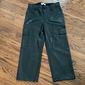 Abercrombie & Fitch Black High Rise Pants Vegan Leather cargo pants